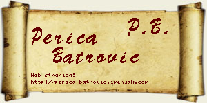 Perica Batrović vizit kartica
